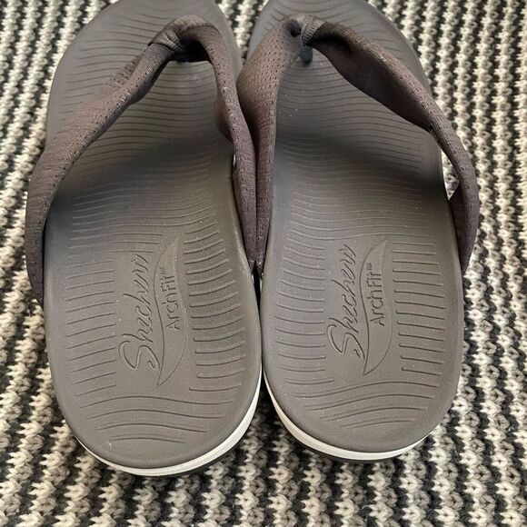 Skechers Arch Fit Sunshine grey flip flop sandal women’s shoe size 10 - Picture 7 of 10